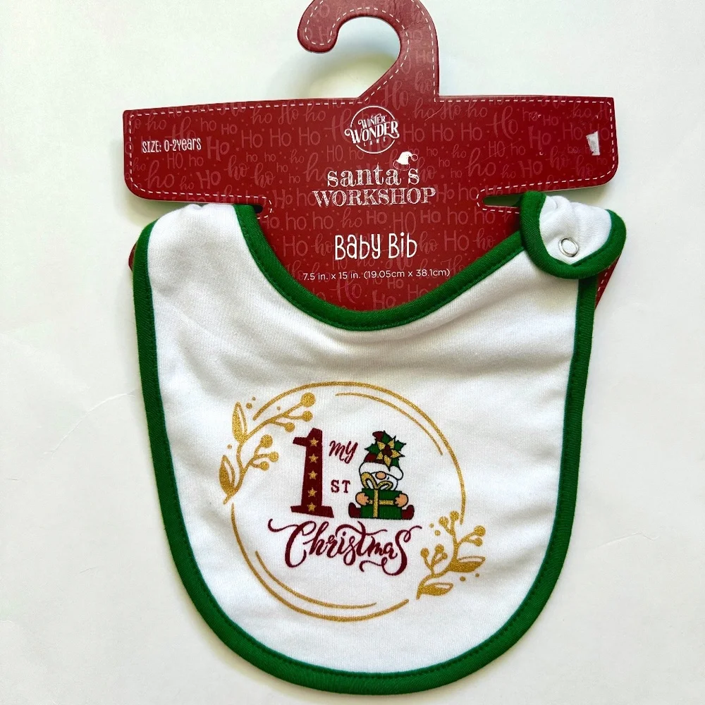 NWT Baby's First Christmas Bib
